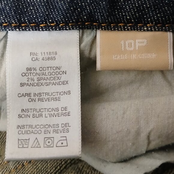 Michael Kors Jeans Size 10 Petite 10P Flare Leg Mid Rise Blue Denim Stretch - Picture 8 of 9